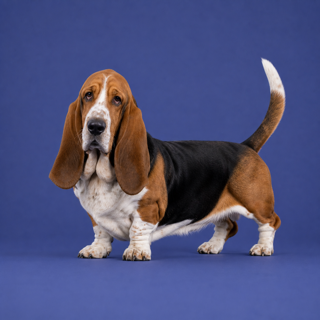 Basset Hound, studio portrait