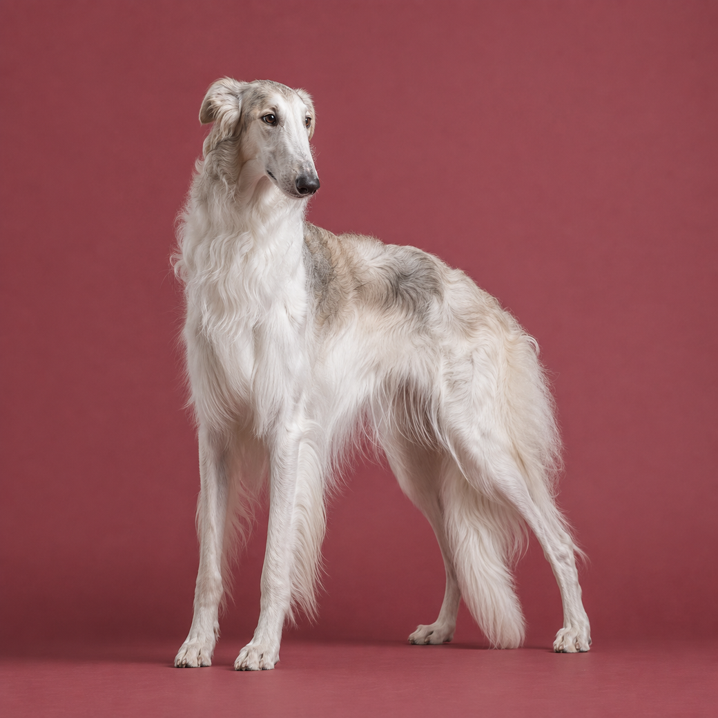 Borzoi, studio portrait
