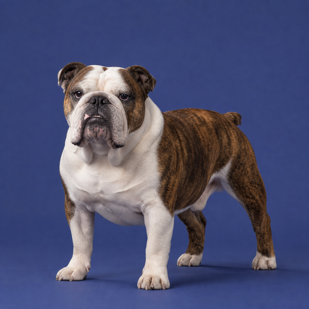 Bulldog, studio portrait