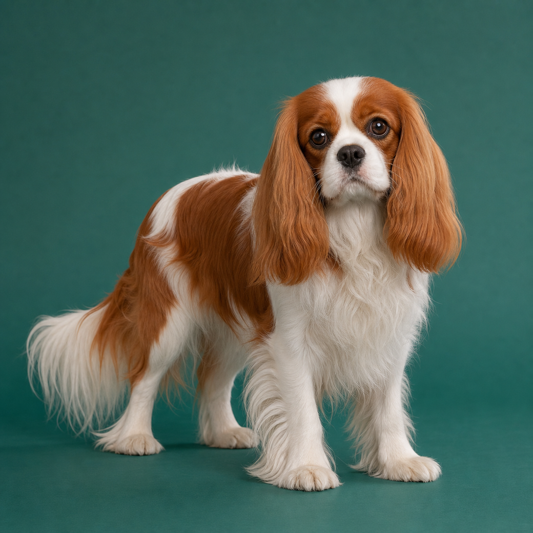 Cavalier King Charles Spaniel, studio portrait