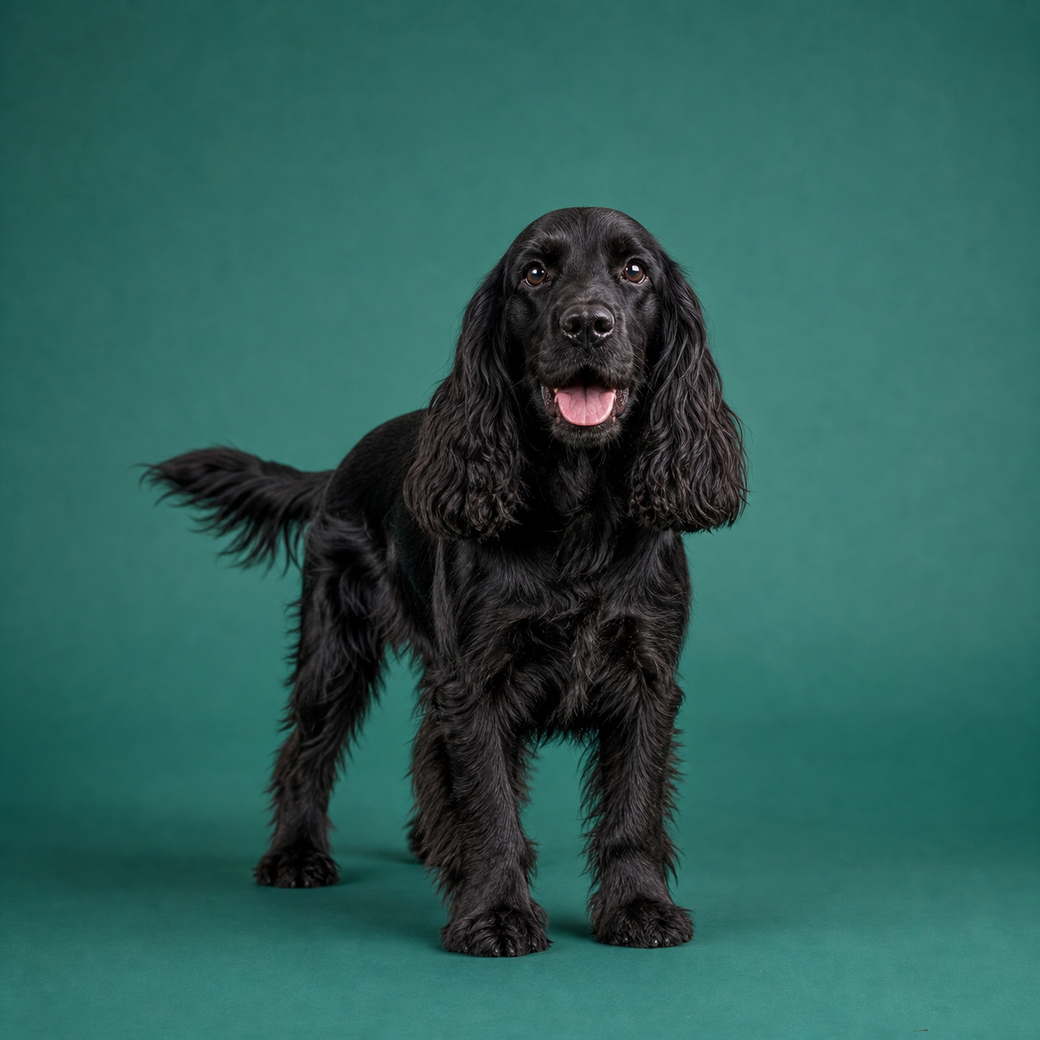 English Cocker Spaniel, studio portrait