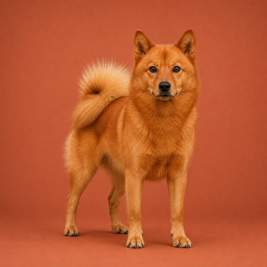 Finnish Spitz, studio portrait