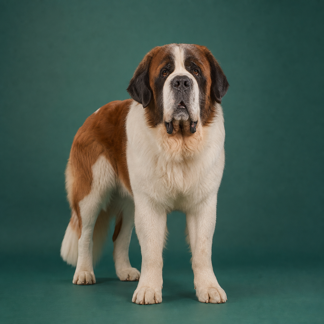 Saint Bernard, studio portrait