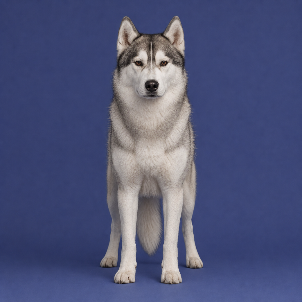 Siberian Husky, studio portrait