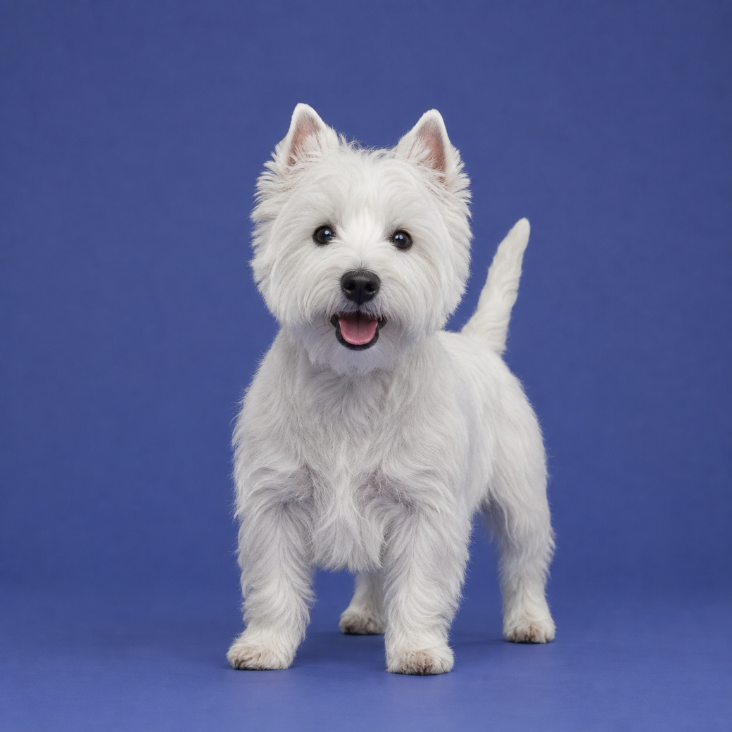 West Highland White Terrier, studio portrait