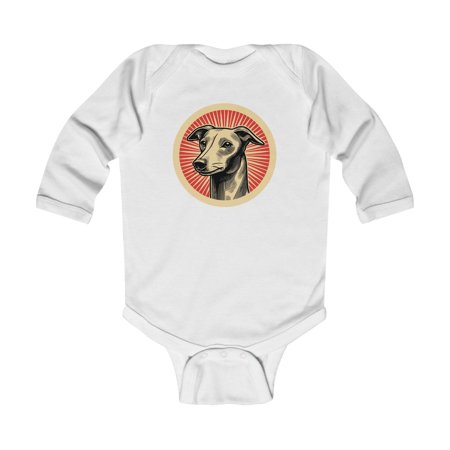 Italian Greyhound Long Sleeve Bodysuit for Infants
