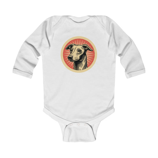 Italian Greyhound Long Sleeve Bodysuit for Infants