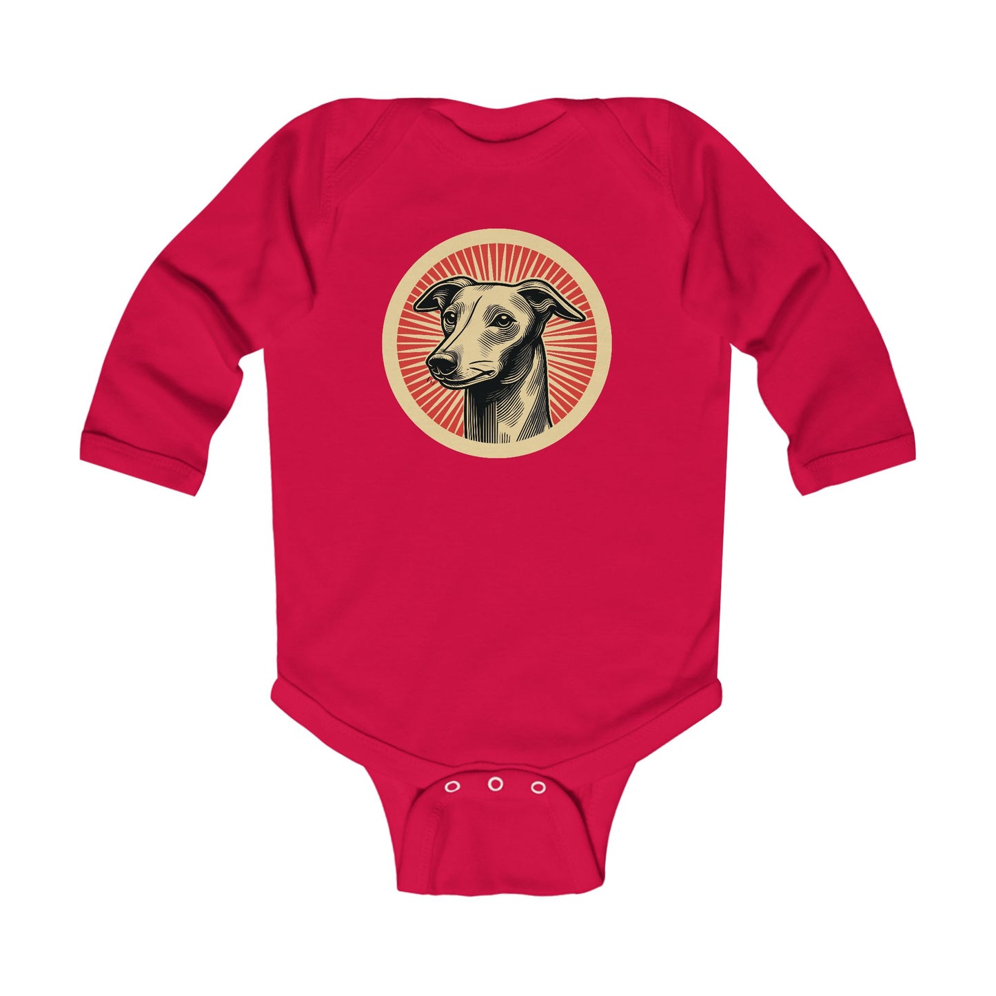 Italian Greyhound Long Sleeve Bodysuit for Infants