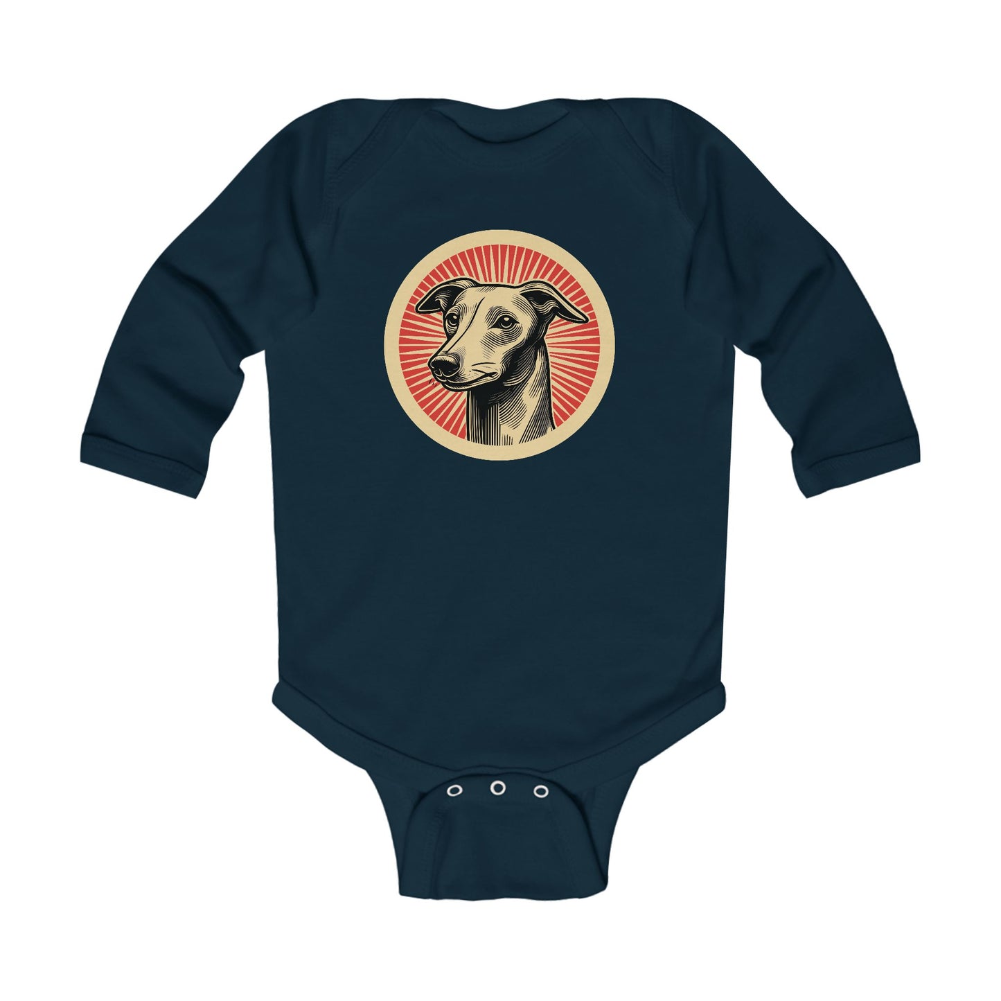 Italian Greyhound Long Sleeve Bodysuit for Infants