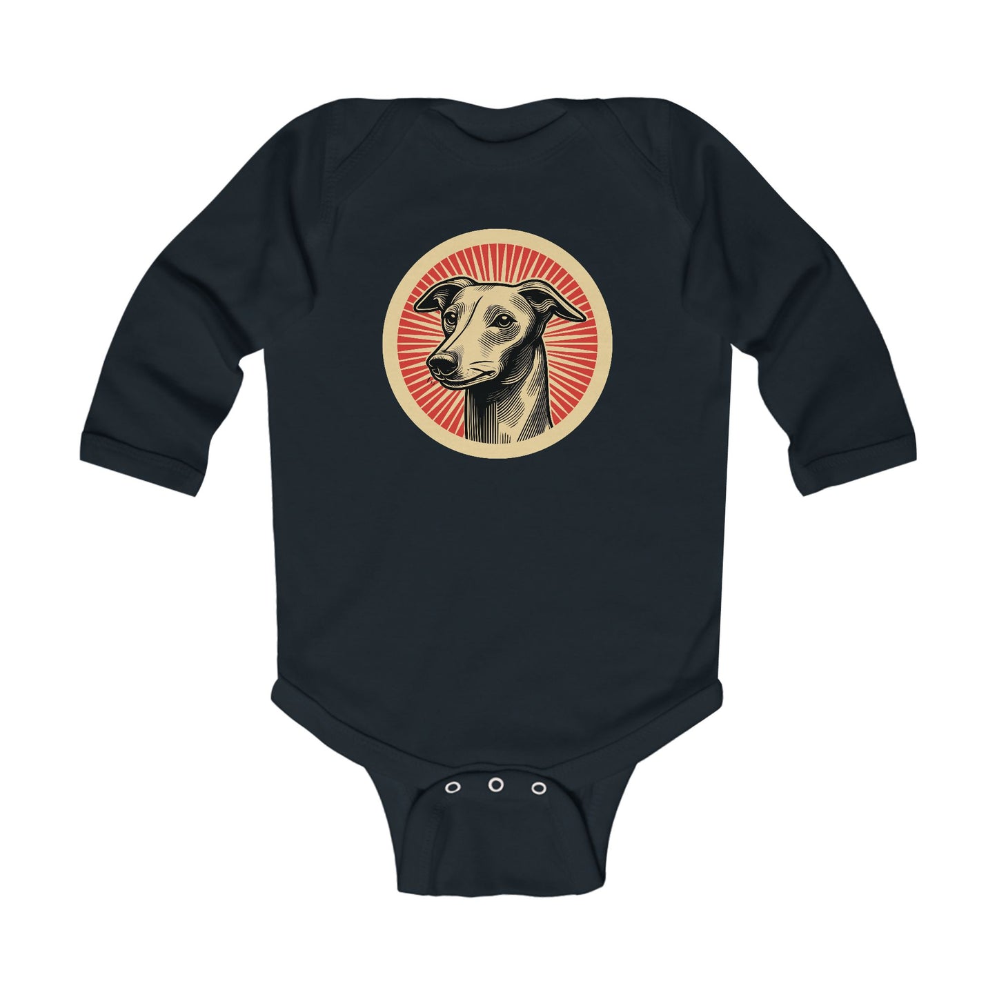 Italian Greyhound Long Sleeve Bodysuit for Infants