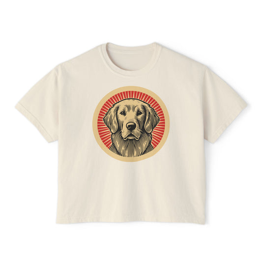 Golden Retriever Boxy Tee for Women