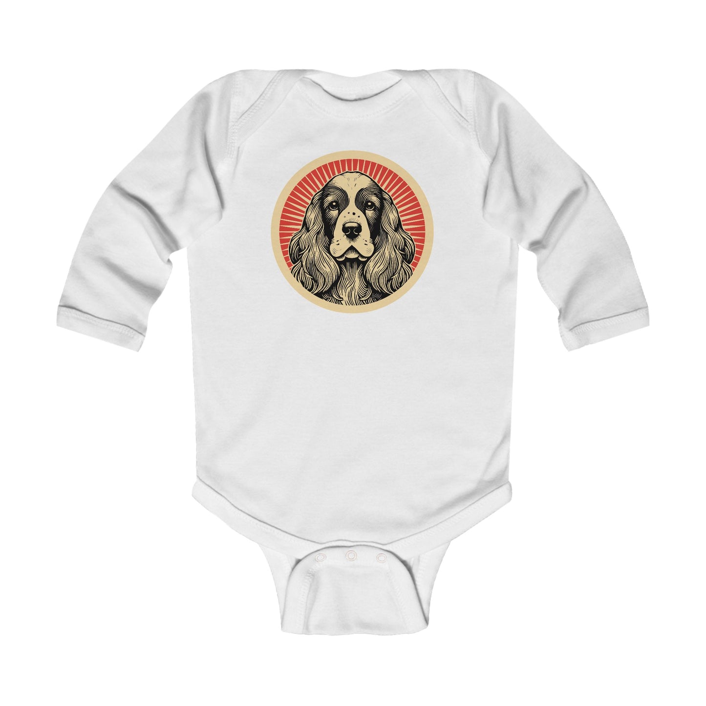 English Cocker Spaniel Long Sleeve Bodysuit for Infants