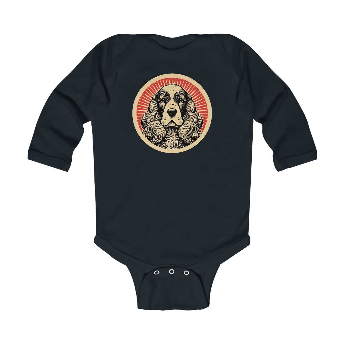 English Cocker Spaniel Long Sleeve Bodysuit for Infants