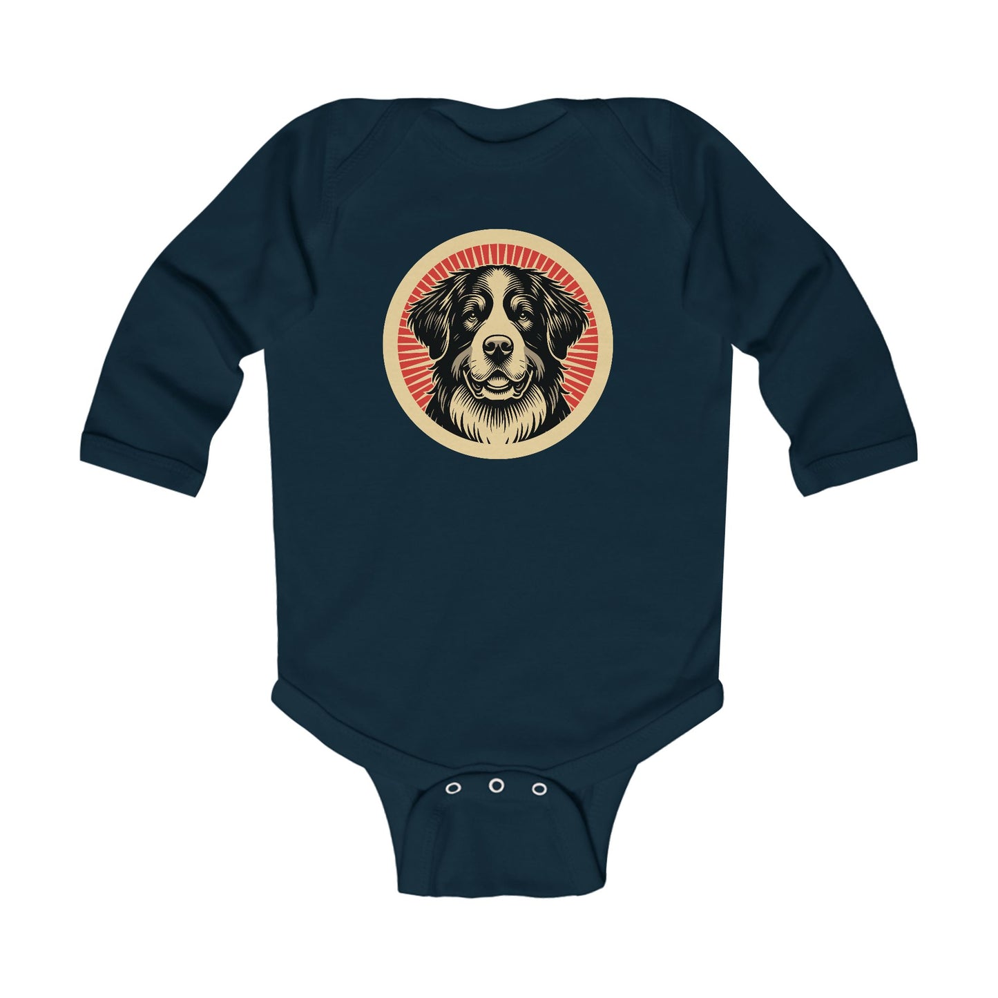 Bernese Mountain Dog Long Sleeve Bodysuit for Infants