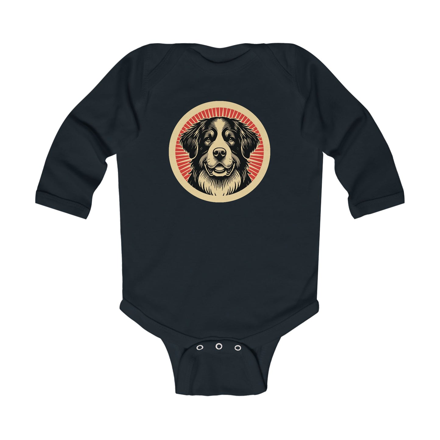 Bernese Mountain Dog Long Sleeve Bodysuit for Infants