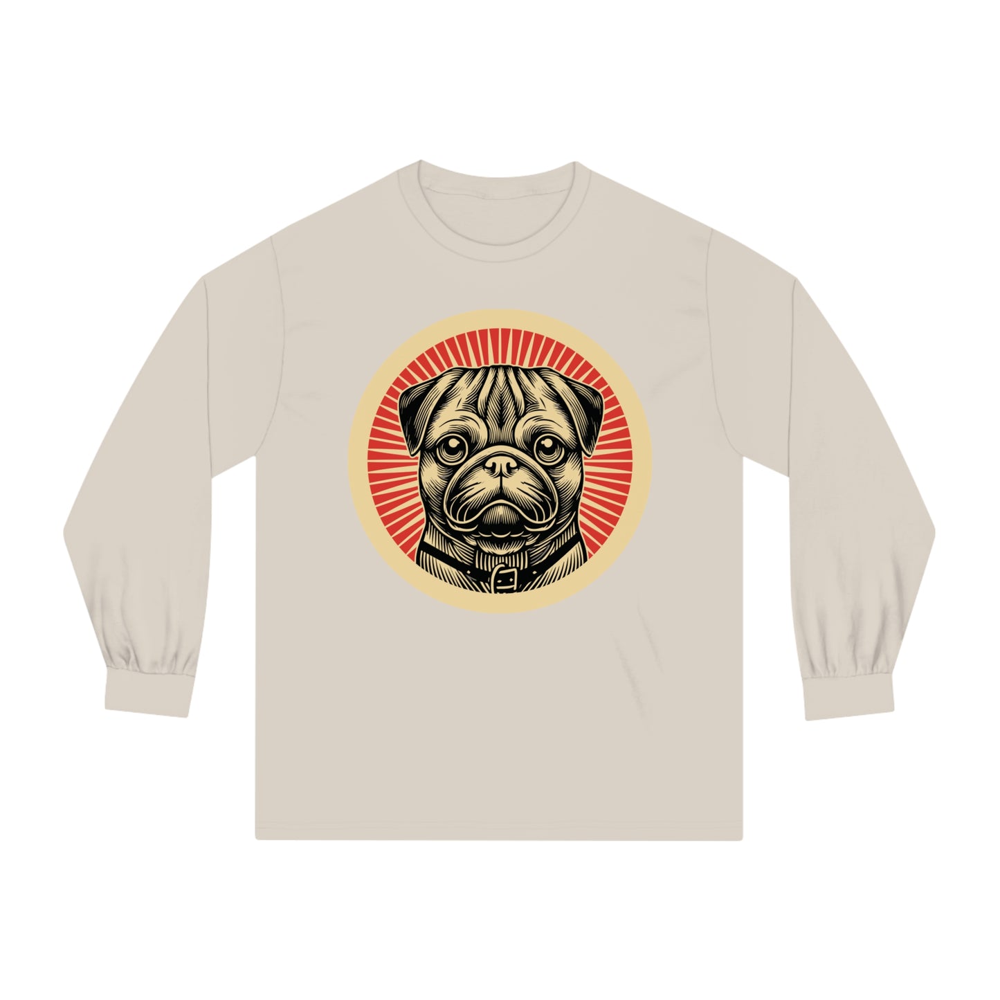 Pug Long Sleeve Tee for Adults