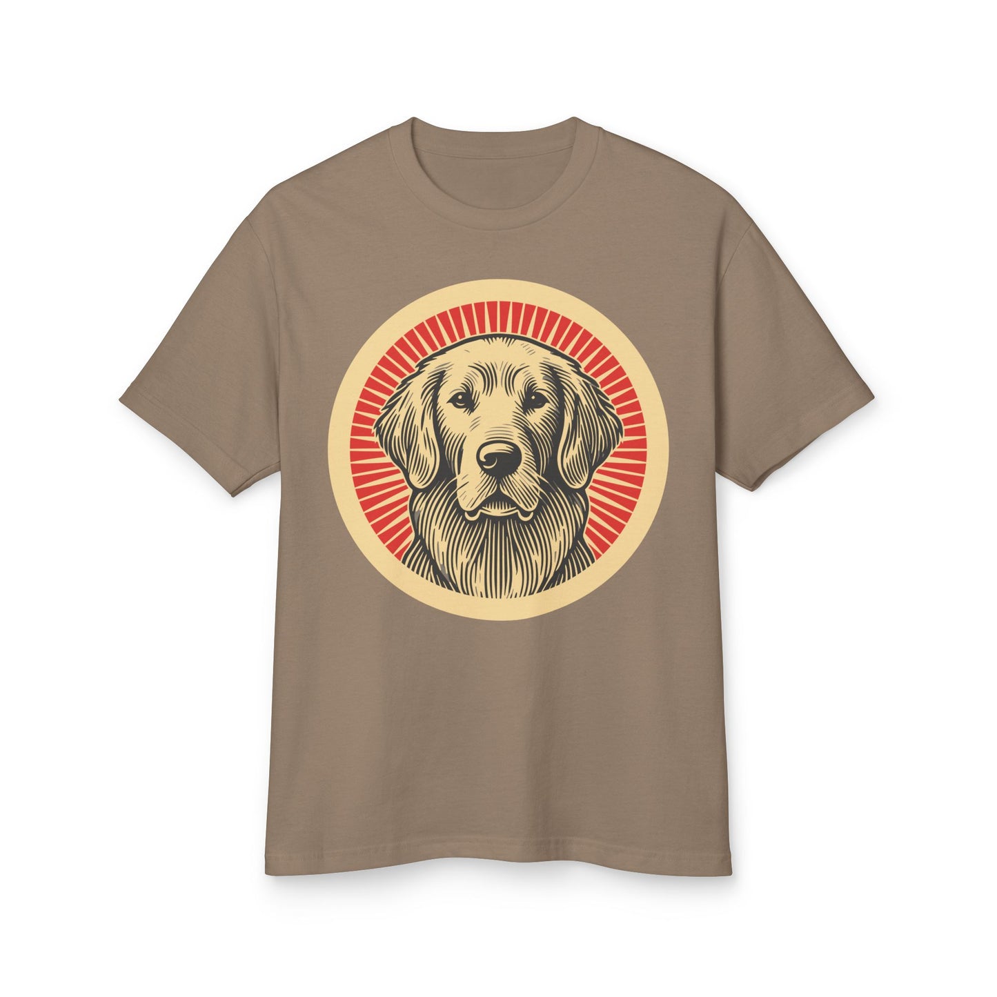 Golden Retriever Heavyweight Cotton T-Shirt for Adults