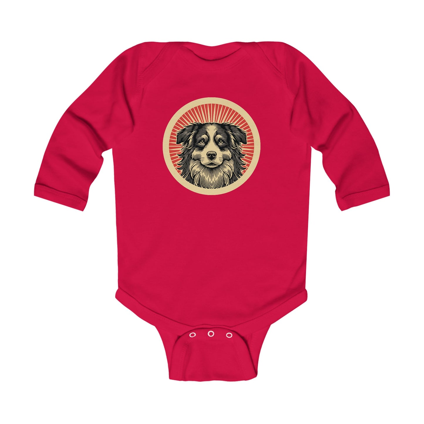 Border Collie Long Sleeve Bodysuit for Infants