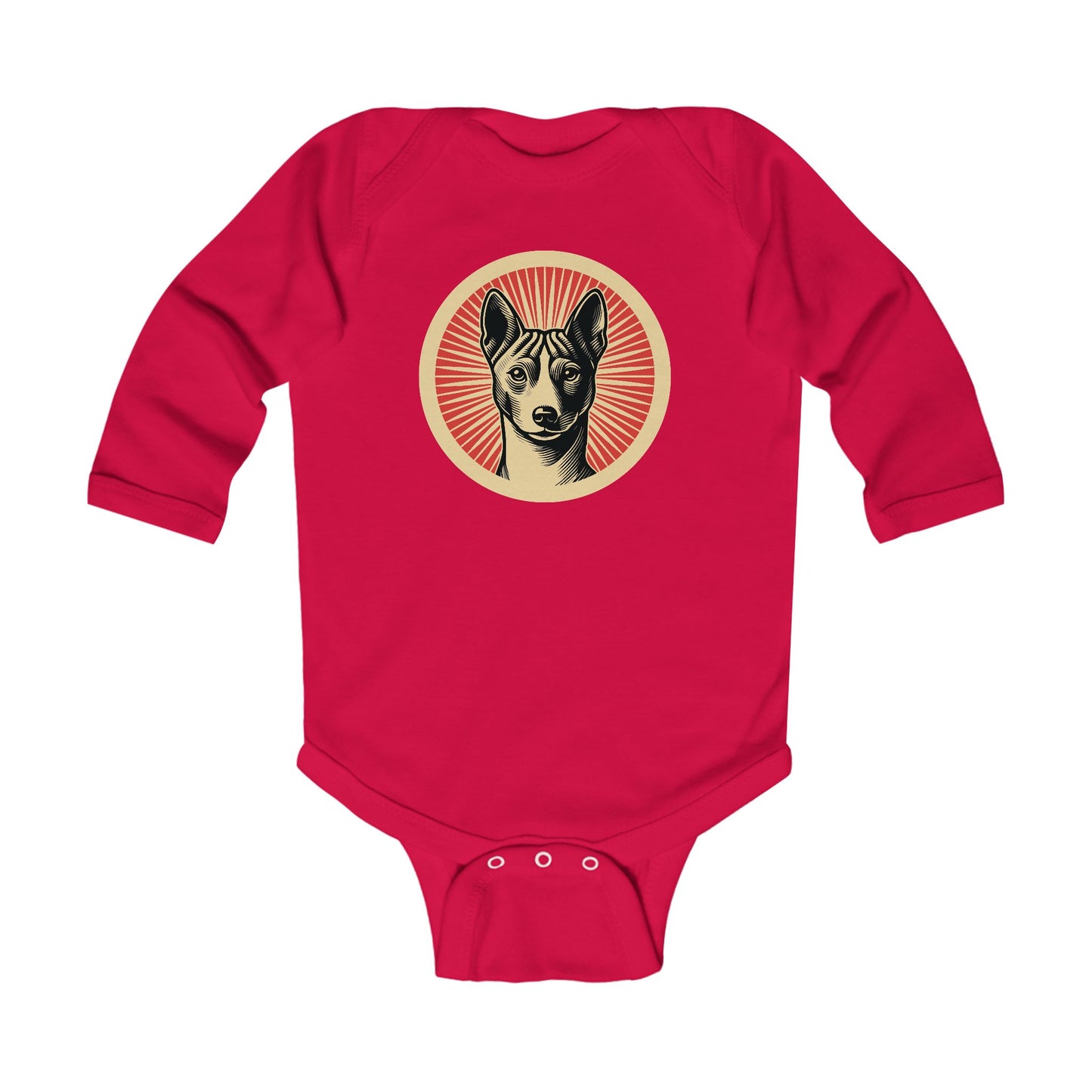 Basenji Long Sleeve Bodysuit for Infants