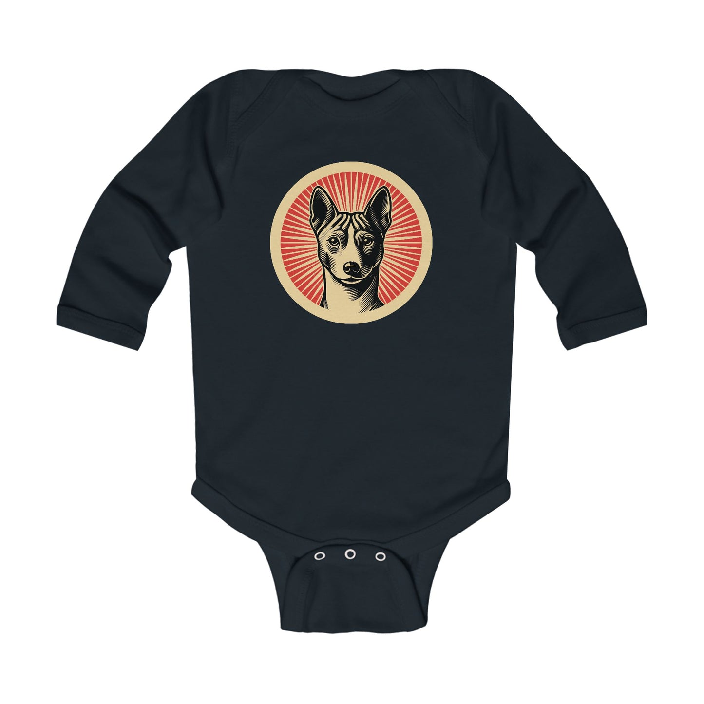 Basenji Long Sleeve Bodysuit for Infants
