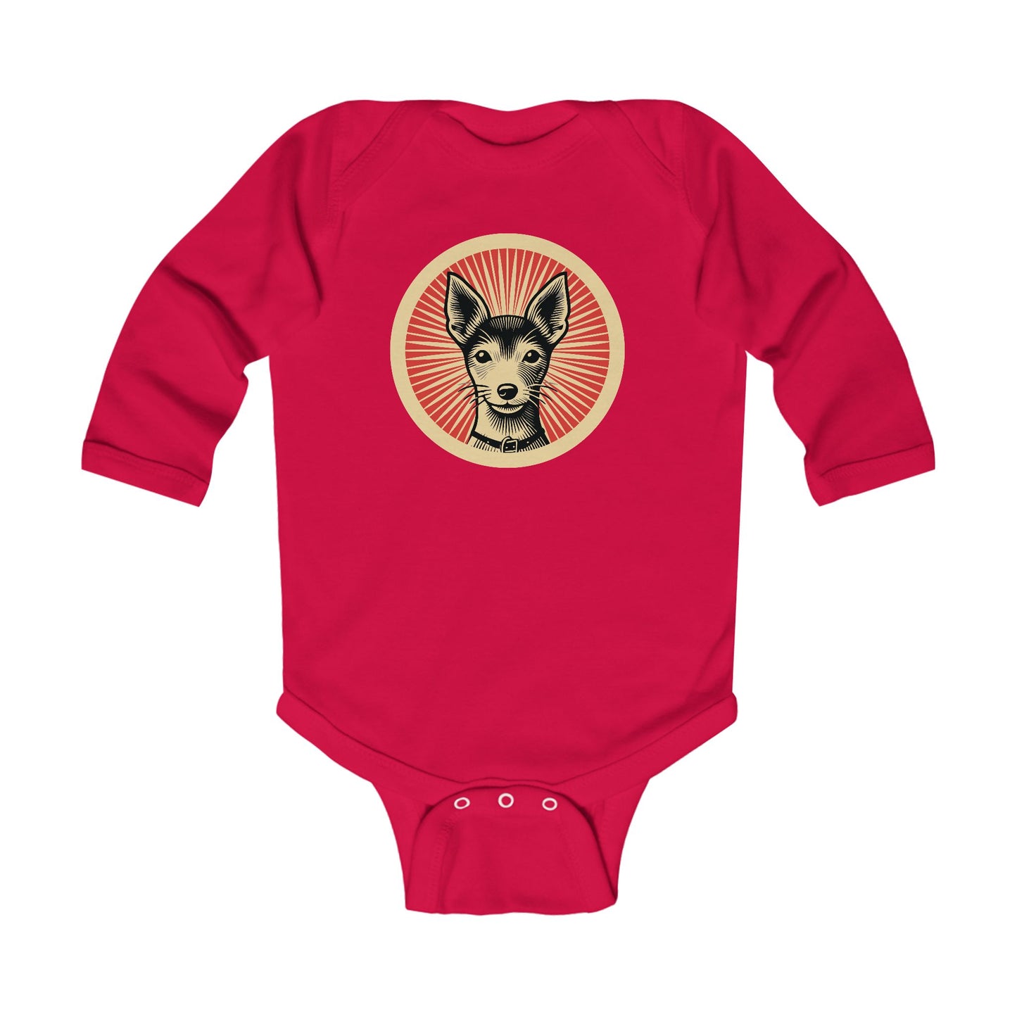 Toy Fox Terrier Long Sleeve Bodysuit for Infants