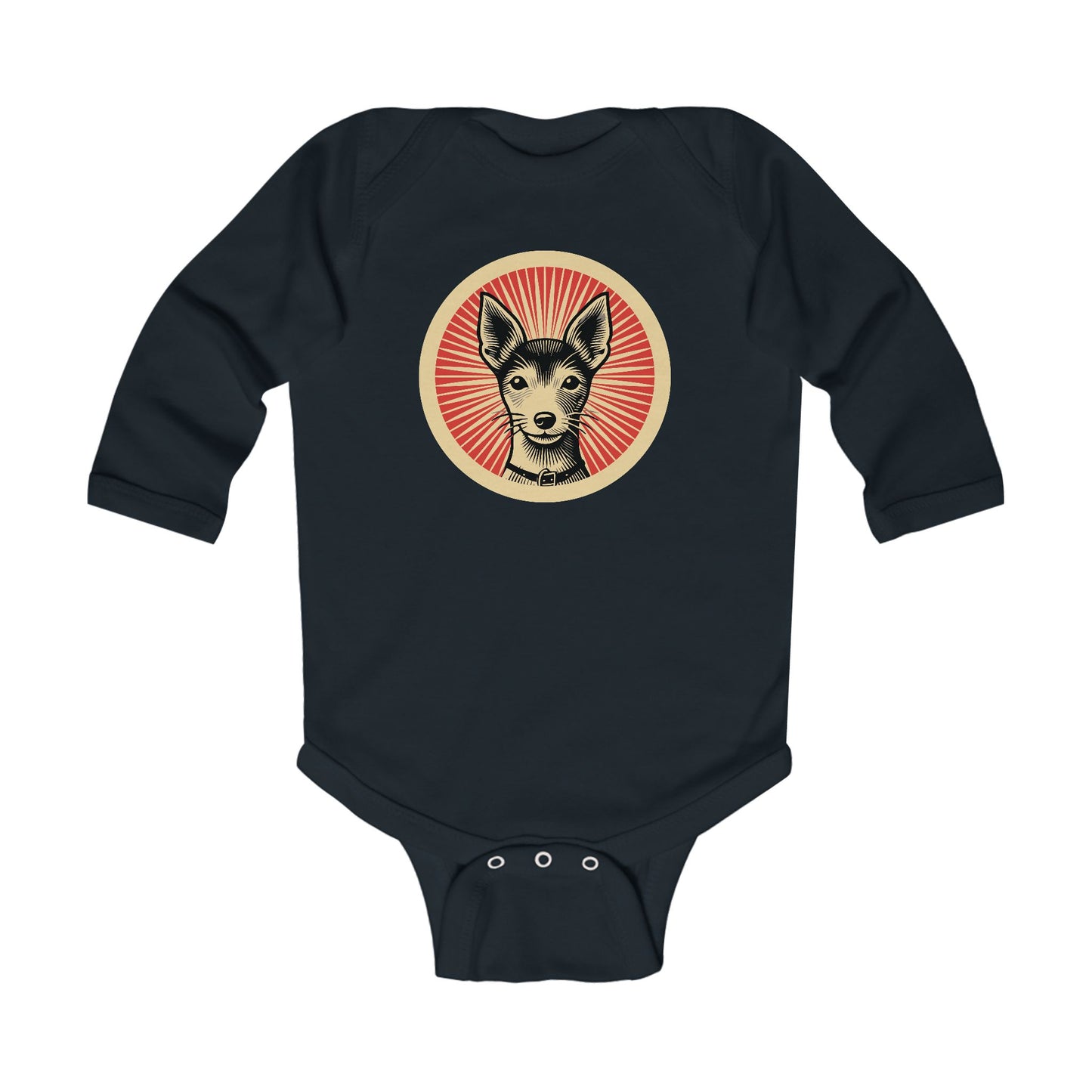 Toy Fox Terrier Long Sleeve Bodysuit for Infants
