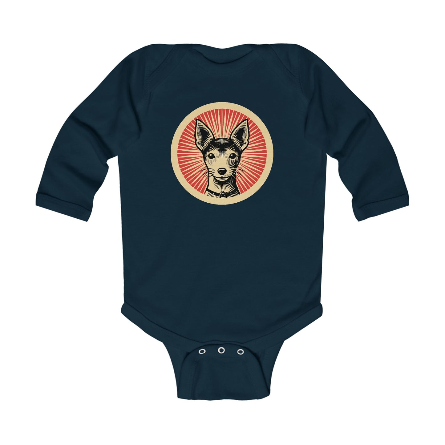 Toy Fox Terrier Long Sleeve Bodysuit for Infants