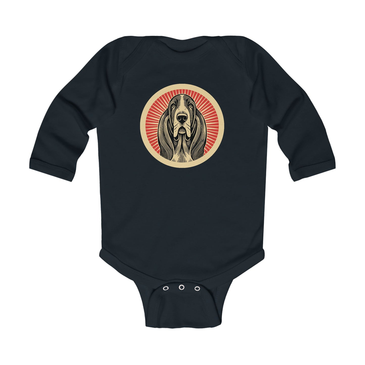 Basset Hound Long Sleeve Bodysuit for Infants