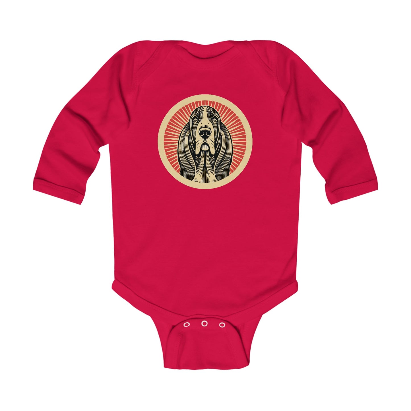 Basset Hound Long Sleeve Bodysuit for Infants