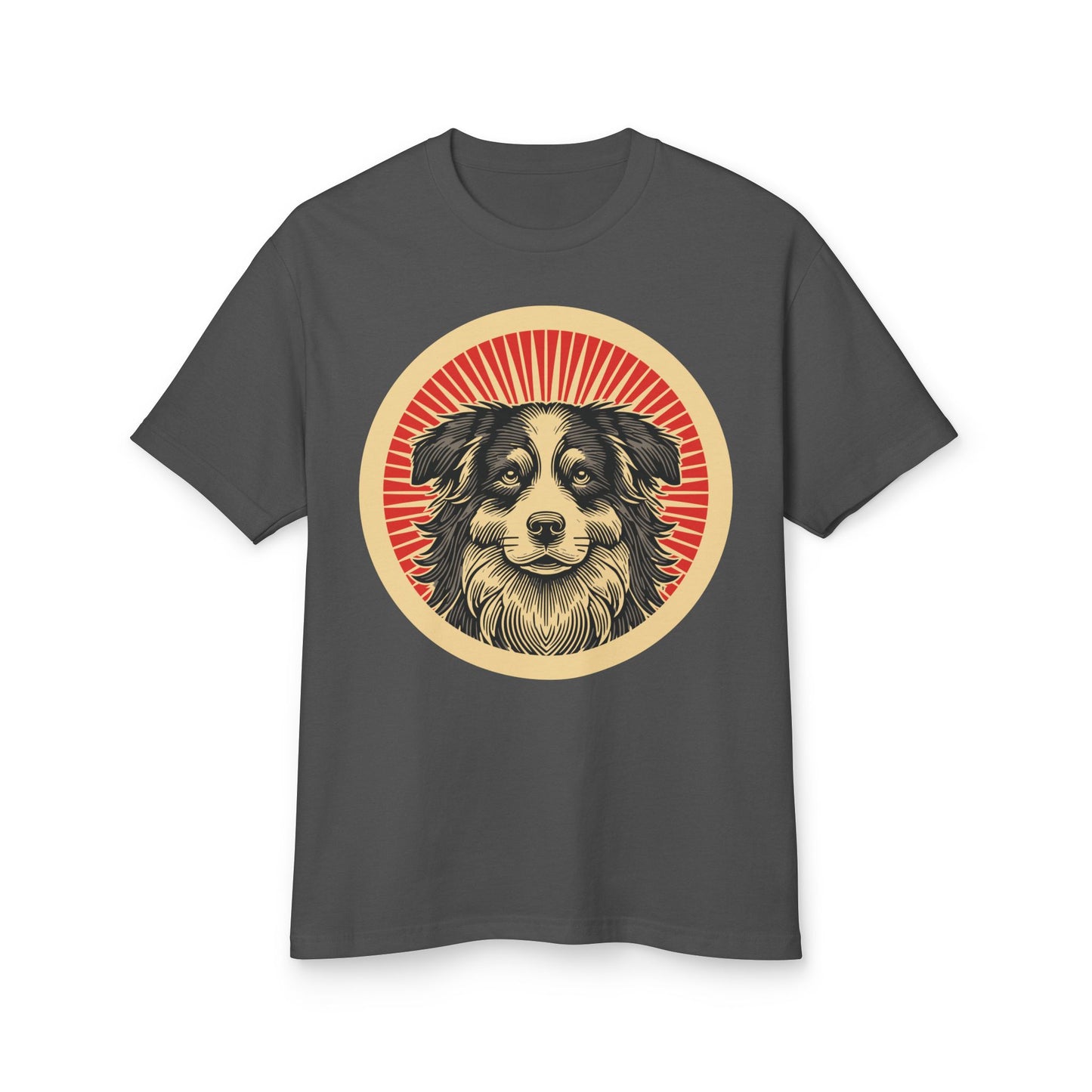 Border Collie Heavyweight Cotton T-Shirt for Adults