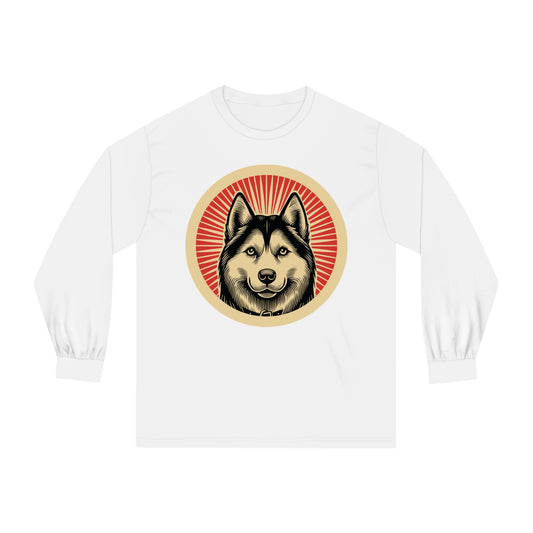 Siberian Husky Long Sleeve Tee for Adults