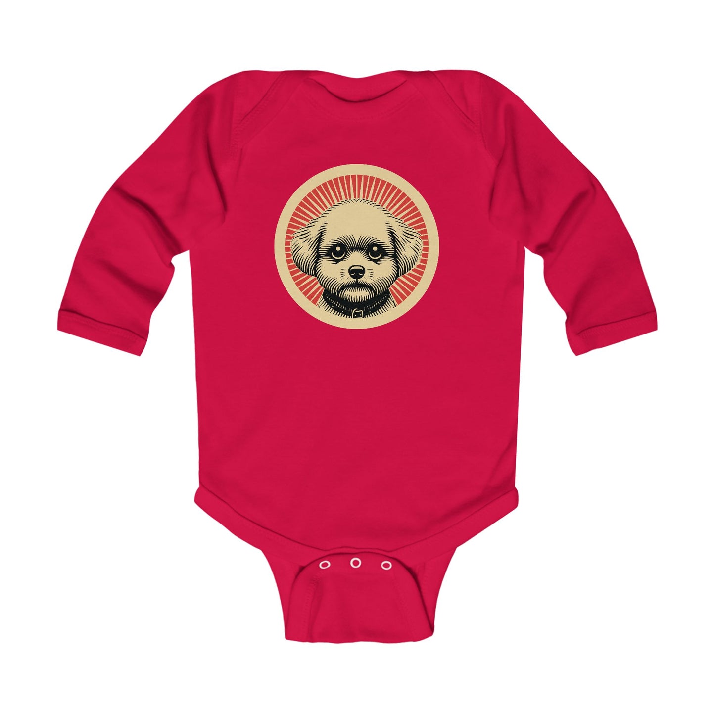Bichon Frise Long Sleeve Bodysuit for Infants