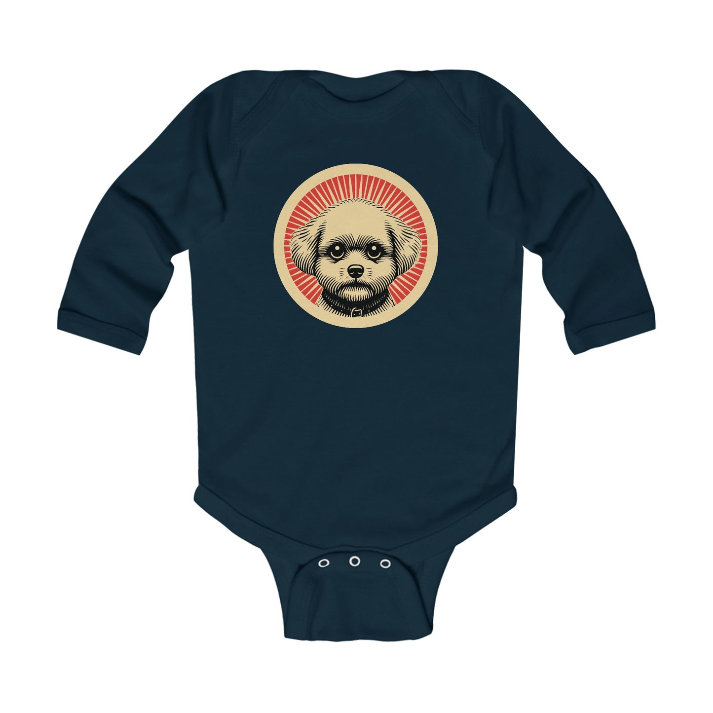 Bichon Frise Long Sleeve Bodysuit for Infants