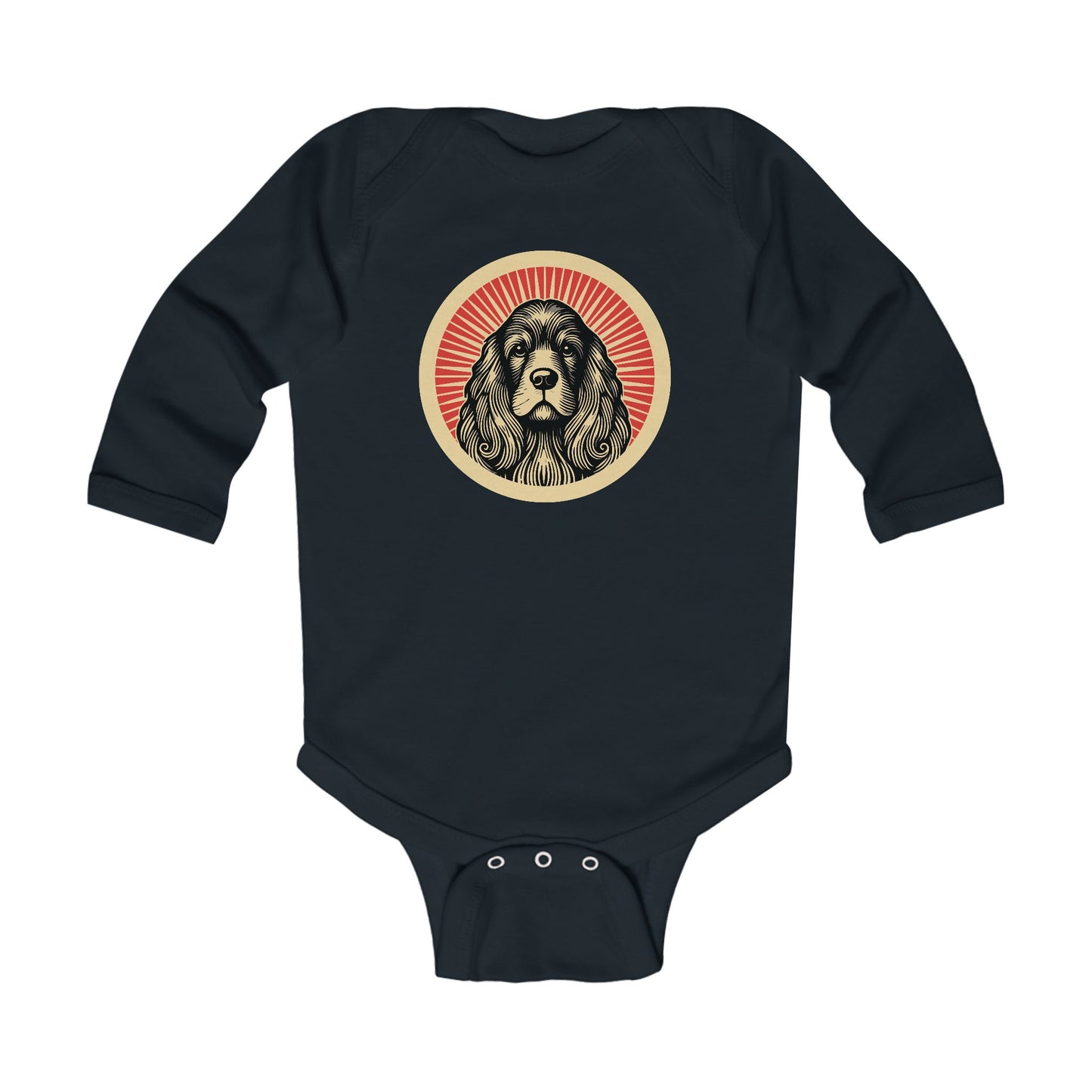 American Cocker Spaniel Long Sleeve Bodysuit for Infants
