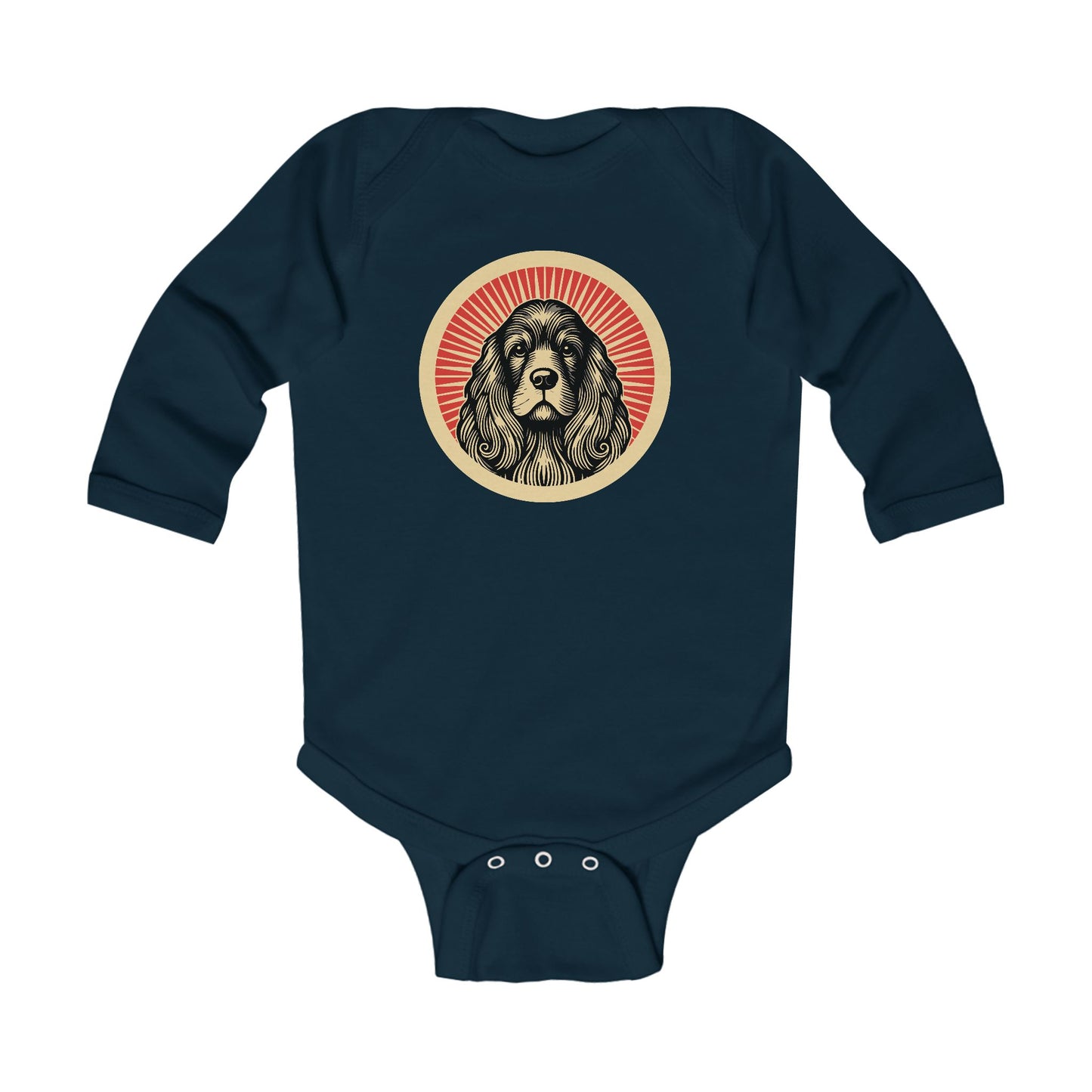 American Cocker Spaniel Long Sleeve Bodysuit for Infants