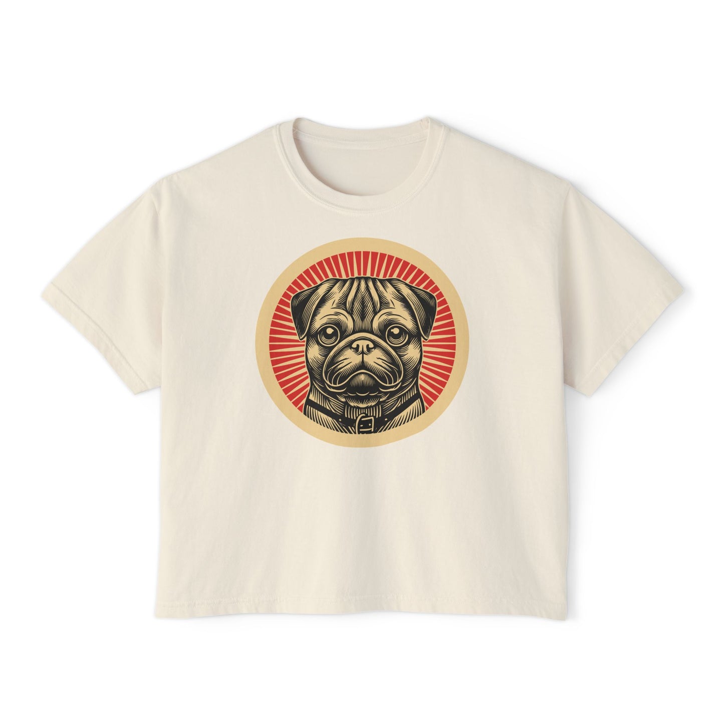 Pug Boxy Tee for Women