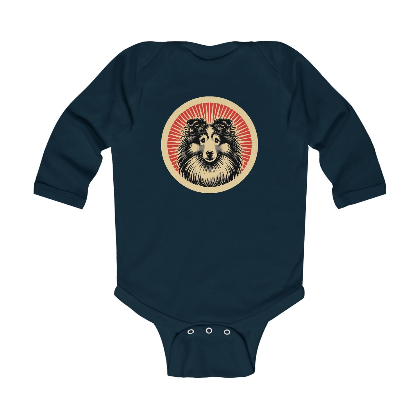 Shetland Sheepdog Long Sleeve Bodysuit for Infants
