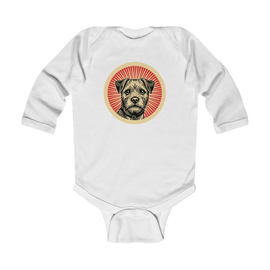Border Terrier Long Sleeve Bodysuit for Infants
