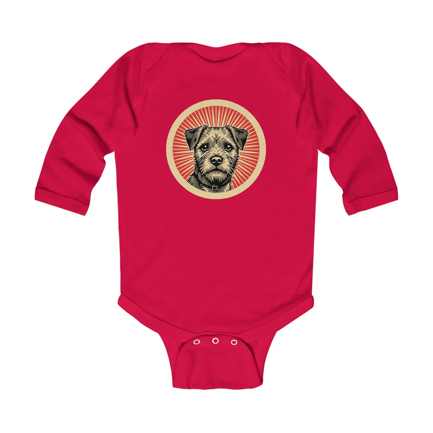 Border Terrier Long Sleeve Bodysuit for Infants