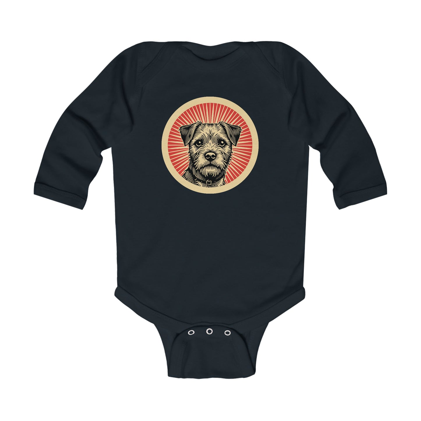 Border Terrier Long Sleeve Bodysuit for Infants