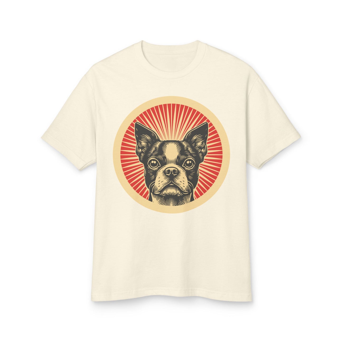 Boston Terrier Heavyweight Cotton T-Shirt for Adults