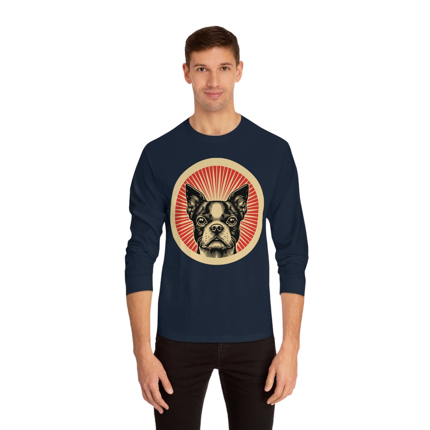 Boston Terrier Long Sleeve Tee for Adults