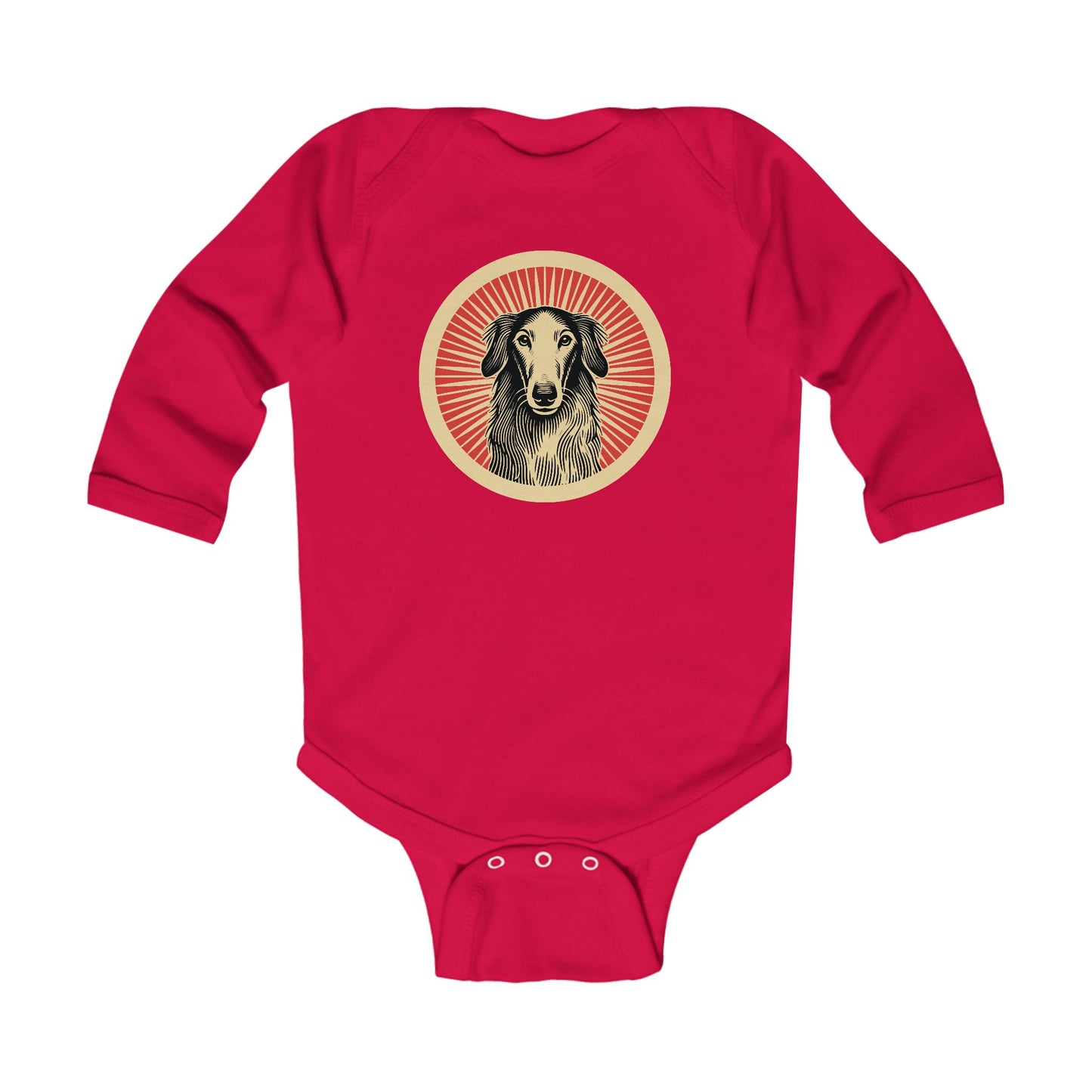 Borzoi Long Sleeve Bodysuit for Infants