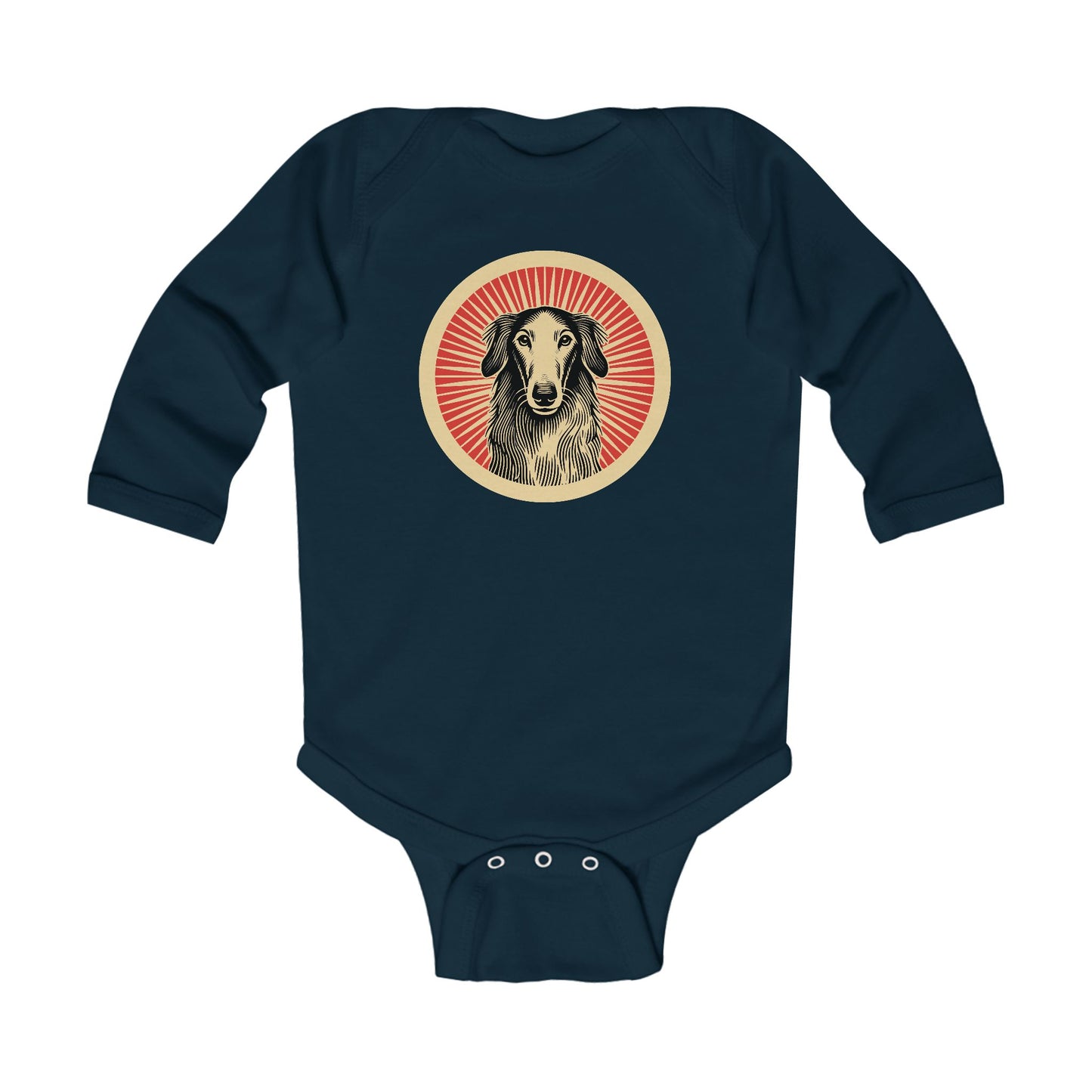 Borzoi Long Sleeve Bodysuit for Infants