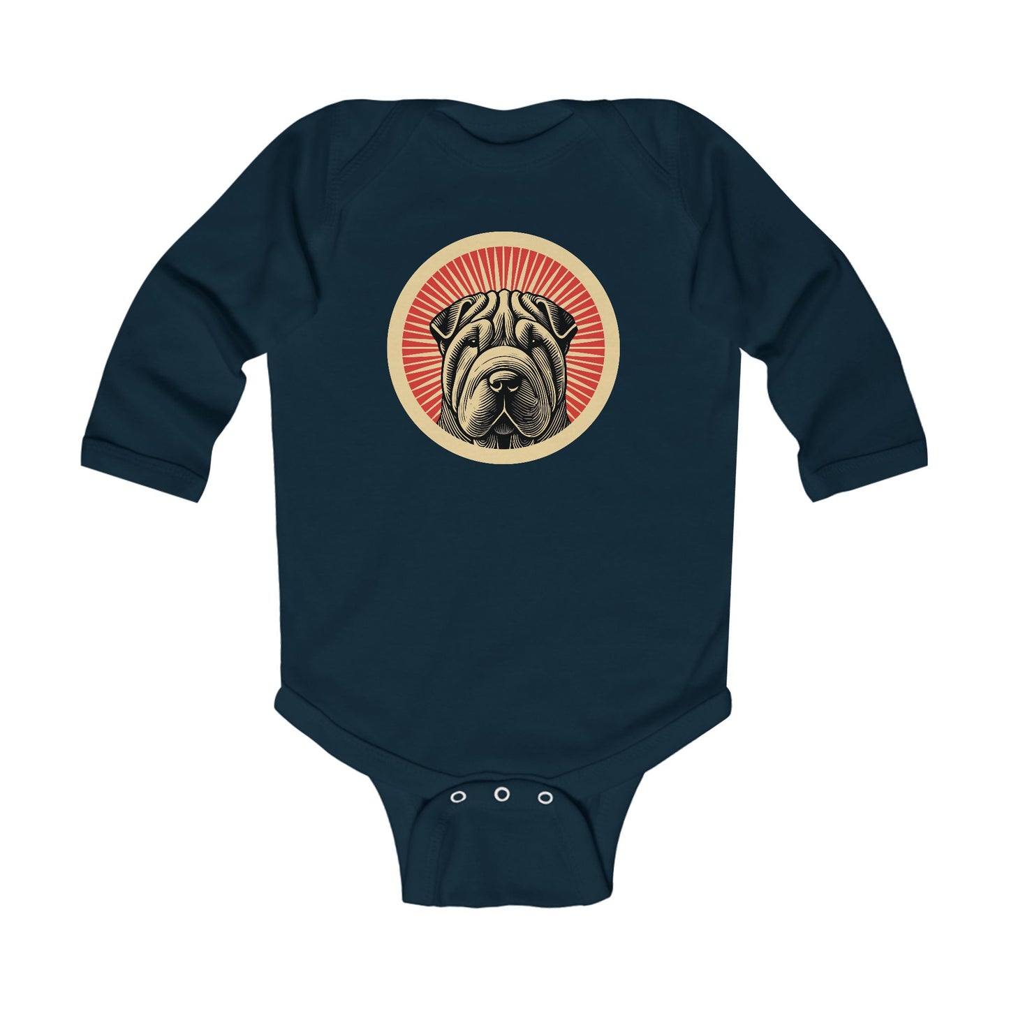 Chinese Shar-Pei Long Sleeve Bodysuit for Infants