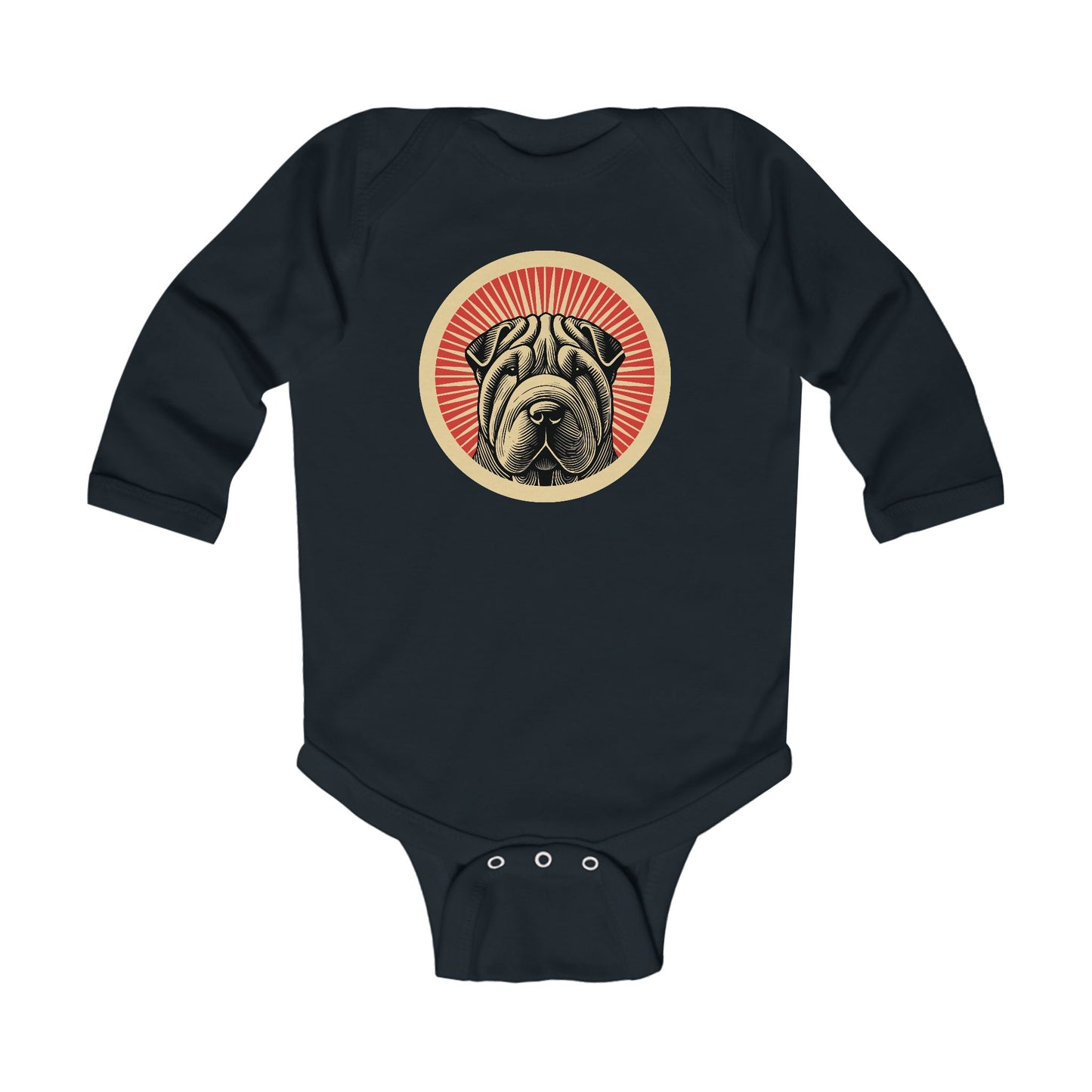 Chinese Shar-Pei Long Sleeve Bodysuit for Infants