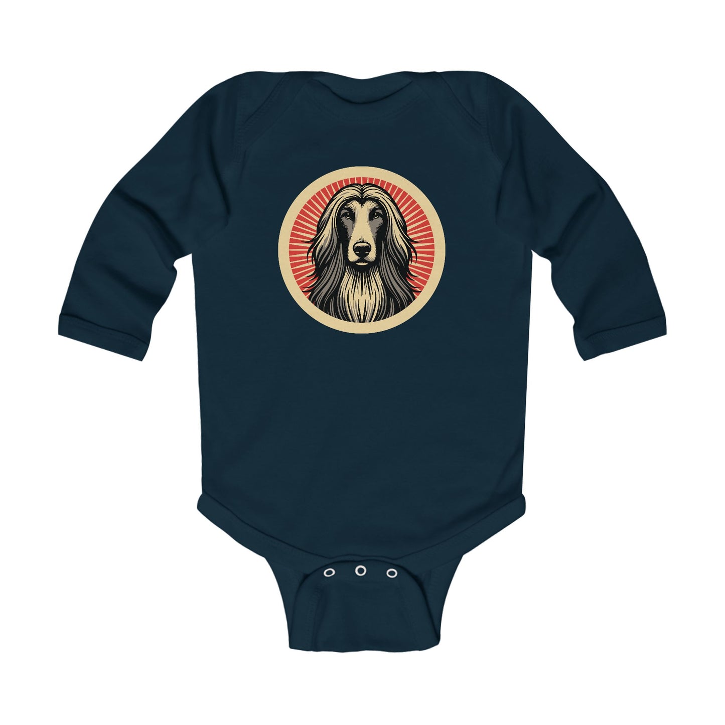 Afghan Hound Long Sleeve Bodysuit for Infants