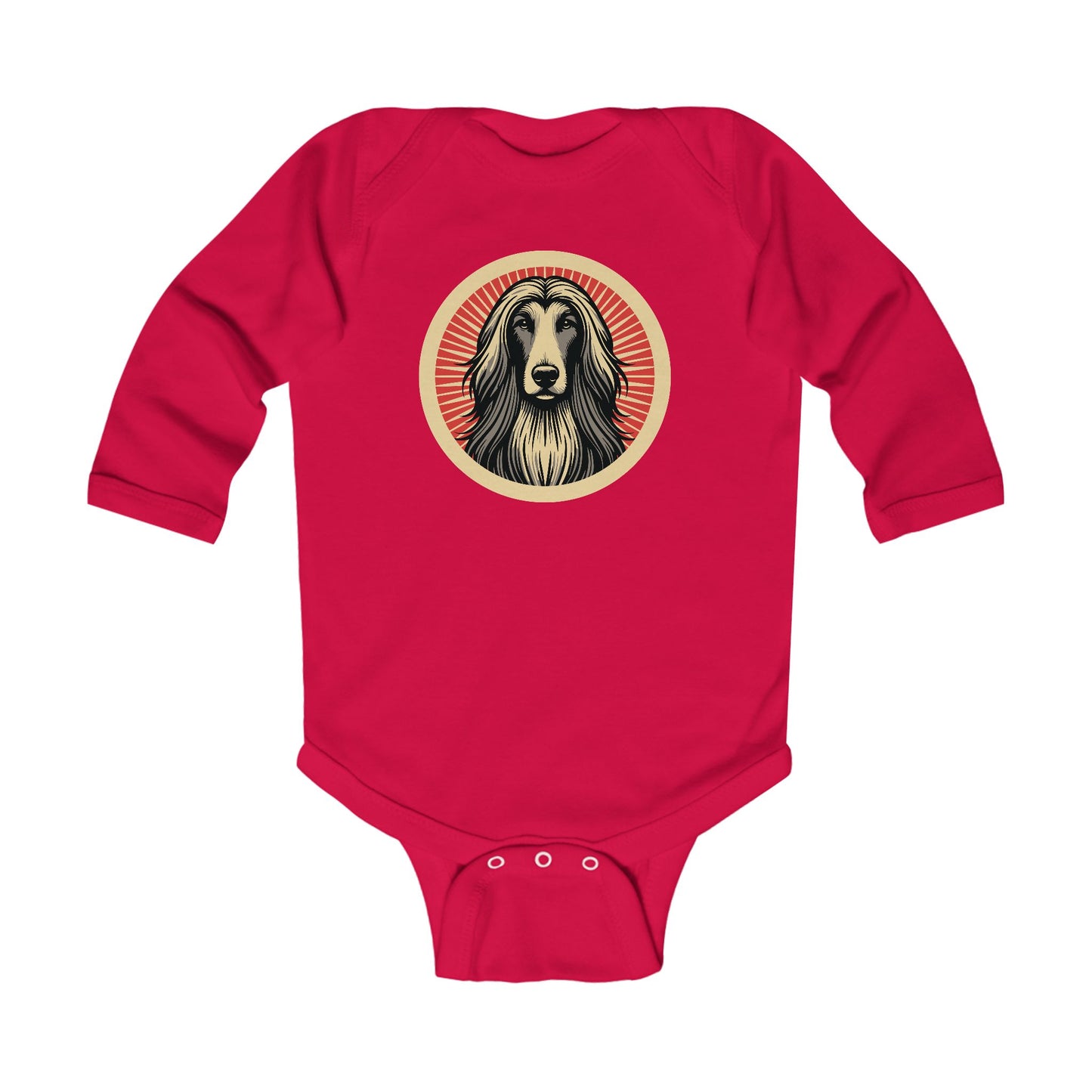 Afghan Hound Long Sleeve Bodysuit for Infants