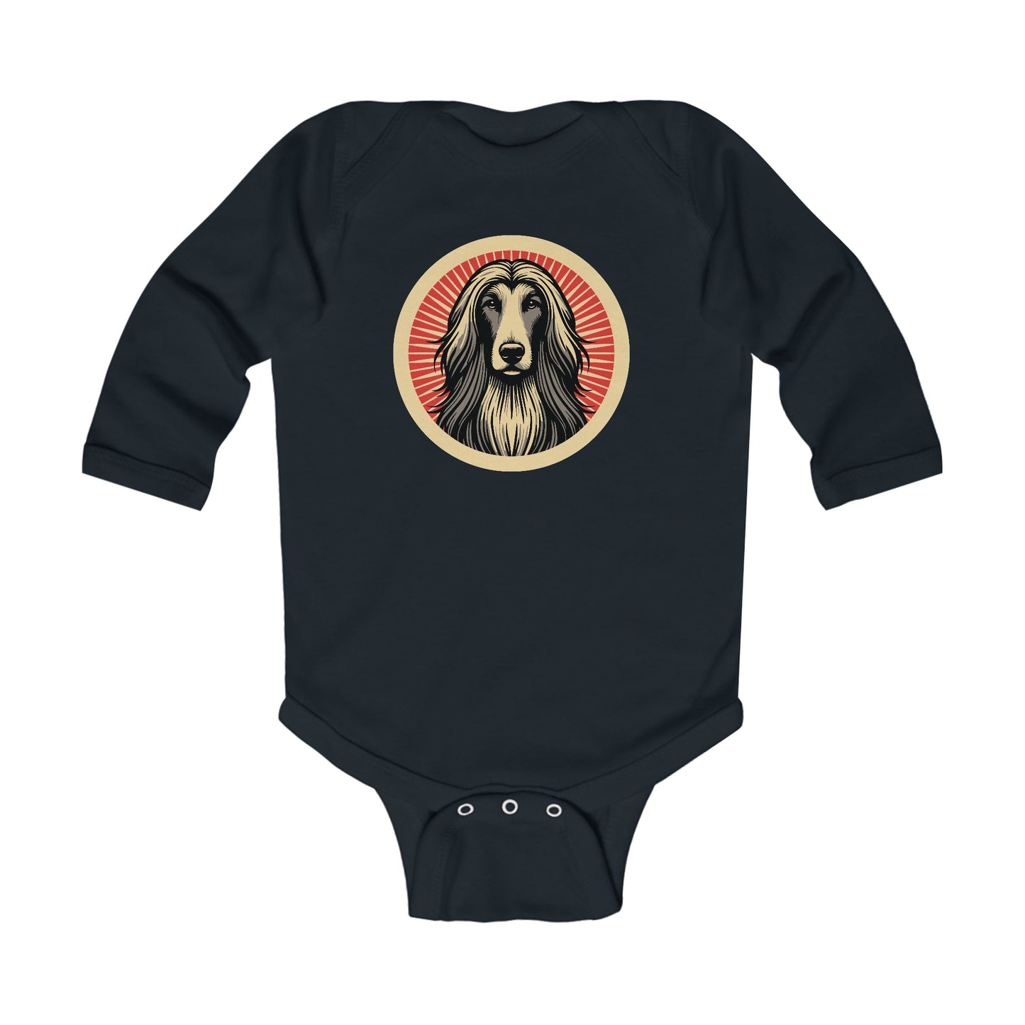 Afghan Hound Long Sleeve Bodysuit for Infants