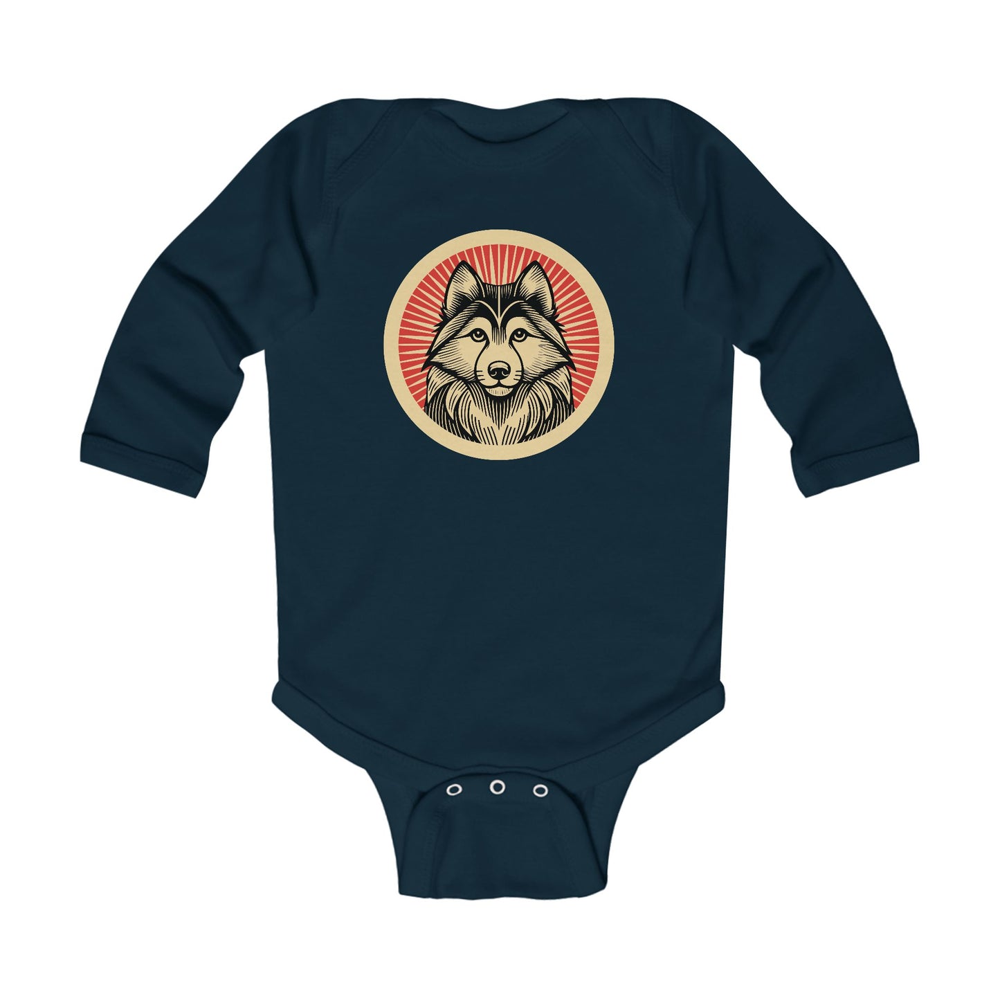 Alaskan Klee Kai Long Sleeve Bodysuit for Infants